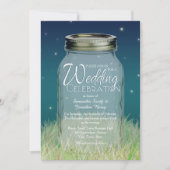 Rustic Evening Mason Jar Wedding Uitnodiging (Voorkant)
