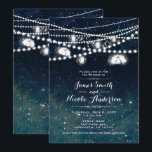 Rustic Evening Night Sky Mason Jar Lights Wedding Kaart<br><div class="desc">Aanpassen voor elke gebeurtenis.</div>