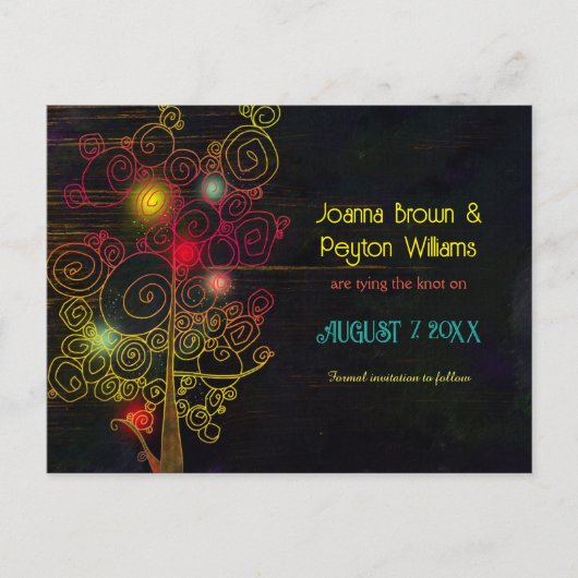 Rustic Evening Rural Wedding Save the Date Aankondigingskaart (Voorkant)