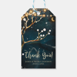 Rustic Evening Tree Lights Sterrennacht Wedding Cadeaulabel