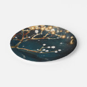 Rustic Evening Tree Lights Sterrennacht Wedding Papieren Bordje (Gekanteld)