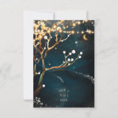 Rustic Evening Tree Lights Sterrennacht Wedding RSVP Kaartje (Achterkant)