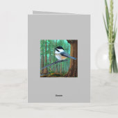 Rustic Evergreen Pine Chickadee Bedankkaart (Achterkant)