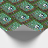 Rustic Evergreen Pine Chickadee Cadeaupapier (Hoek)