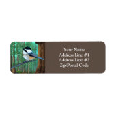 Rustic Evergreen Pine Chickadee Etiket (Voorkant)