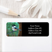 Rustic Evergreen Pine Chickadee Etiket (Insitu)