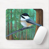 Rustic Evergreen Pine Chickadee Muismat (Met muis)