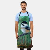 Rustic Evergreen Pine Chickadee Schort (Gedragen)