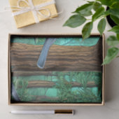 Rustic Evergreen Pine Chickadee Tissuepapier (Geschenk)