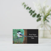 Rustic Evergreen Pine Chickadee Visitekaartje (Staand voorkant)