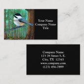Rustic Evergreen Pine Chickadee Visitekaartje (Voorkant / Achterkant)