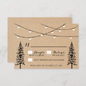 Rustic Evergreen Pine Tree Wedding RSVP-kaarten RSVP Kaartje (Voorkant / Achterkant)