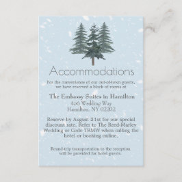 Rustic Evergreen Winter Pine Trees Accommodations Informatiekaartje