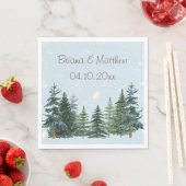 Rustic Evergreen Winter Pine Trees Servet (Insitu)