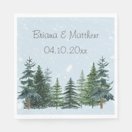Rustic Evergreen Winter Pine Trees Servet