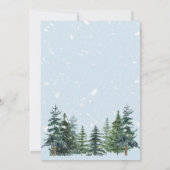 Rustic Evergreen Winter Pine Trees Wedding Kaart (Achterkant)