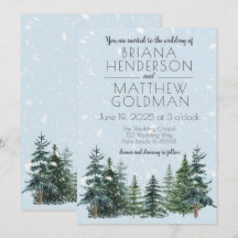 Rustic Evergreen Winter Pine Trees Wedding