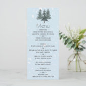 Rustic Evergreen Winter Pine Trees Wedding Menu (Staand voorkant)