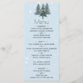 Rustic Evergreen Winter Pine Trees Wedding Menu (Voorkant)