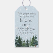Rustic Evergreen Winter Pine Wedding Cadeaulabel (Voorkant)