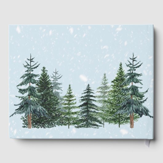Rustic Evergreen Winter Pine Wedding Gastenboek (Achterkant)