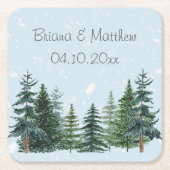 Rustic Evergreen Winter Pine Wedding Kartonnen Onderzetters (Voorkant)