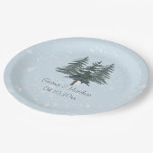 Rustic Evergreen Winter Pine Wedding Papieren Bordje (Gekanteld)