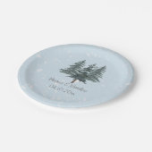 Rustic Evergreen Winter Pine Wedding Papieren Bordje (Gekanteld)