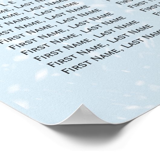 Rustic Evergreen Winter Pine Wedding Seating Chart Poster (Hoek)