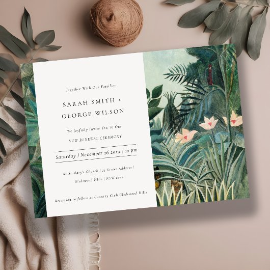 Rustic Exotic Tropical Forest Vow Renewal Invite Bedankkaart