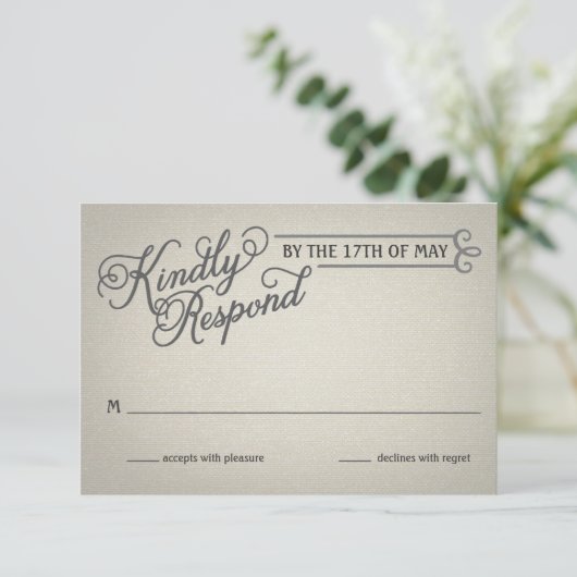 Rustic Fade Cream-respons RSVP Kaartje (Staand voorkant)