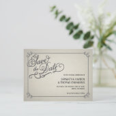 Rustic Fade Cream Sla de datum op Aankondigingskaart (Staand voorkant)