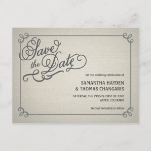 Rustic Fade Cream sparen de Datum Aankondigingskaart