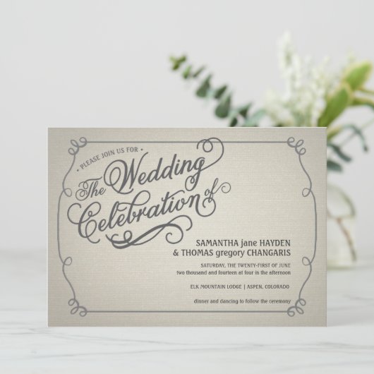 Rustic Fade Cream Wedding Uitnodiging (Staand voorkant)