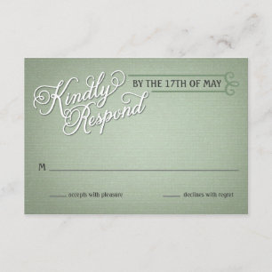 Rustic Fade Green Response RSVP Kaartje