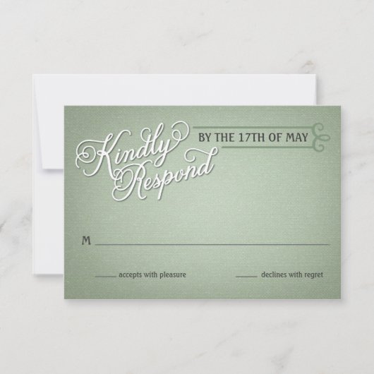 Rustic Fade Green Response RSVP Kaartje (Voorkant)