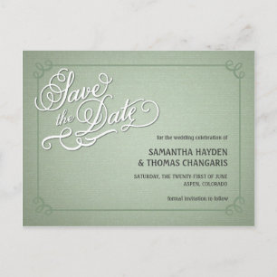 Rustic fade Green Save the Date Aankondigingskaart