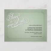 Rustic Fade Green Save the Date Aankondigingskaart (Voorkant)