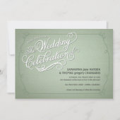 Rustic Fade Green Wedding Invitation Kaart (Voorkant)