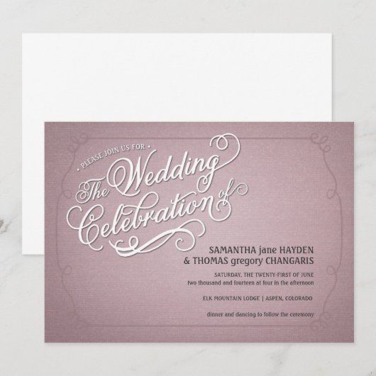 Rustic Fade Pink Wedding Uitnodiging (Voorkant / Achterkant)