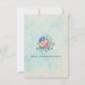 Rustic Faded Damask en Rozen Wedding Save The Date (Achterkant)