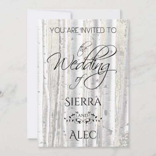 Rustic Faded White Birch Trees Kaart (Voorkant)