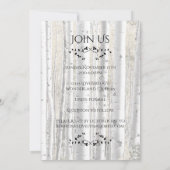 Rustic Faded White Birch Trees Kaart (Achterkant)