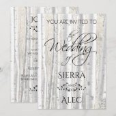 Rustic Faded White Birch Trees Kaart (Voorkant / Achterkant)