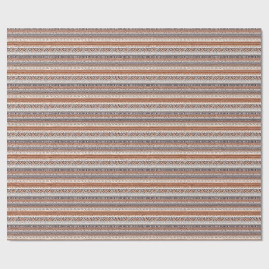 Rustic Fair Isle Nordic Stripe Cadeaupapier (Vlak)