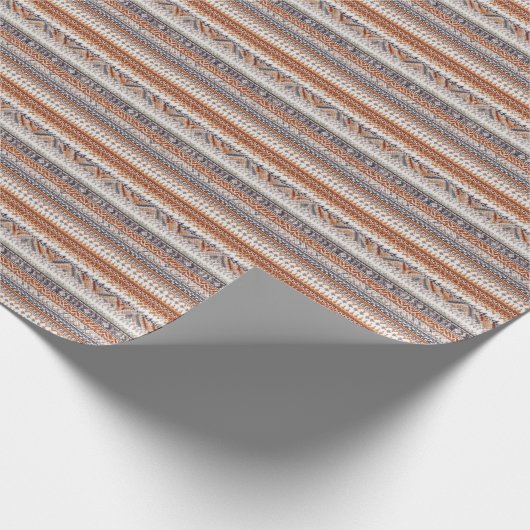 Rustic Fair Isle Nordic Stripe Cadeaupapier (Hoek)