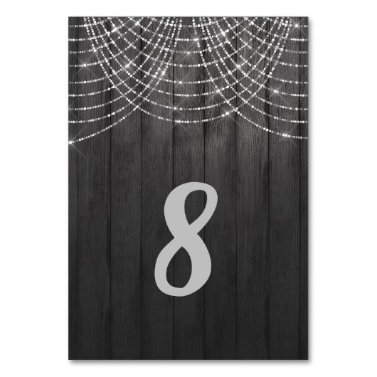 RUSTIC  FAIRY LIGHT MODERN TABEL NUMMER KAART (Achterkant)