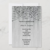 RUSTIC  FAIRY LIGHT WASHED TIMBER WEDDING KAART (Voorkant)