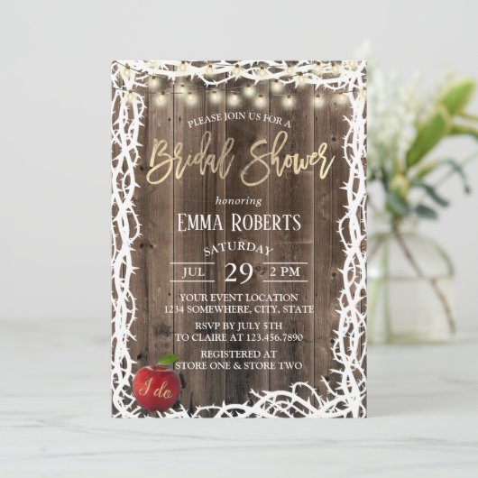 Rustic Fairy Tale Thorn Lijst Vrijgezellenfeest Kaart (Staand voorkant)