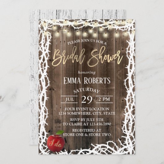 Rustic Fairy Tale Thorn Lijst Vrijgezellenfeest Kaart (Voorkant / Achterkant)